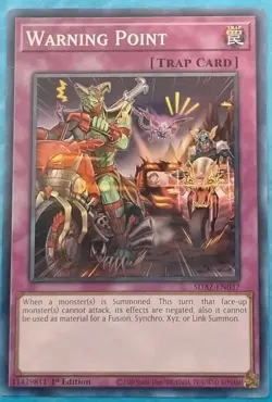 Yu-Gi-Oh Warning Point Trap Card 1st Edition 11429811 - Image 1