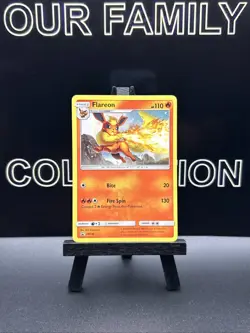 Flareon SM186 Ultra Rare Regular Black Star Promo Pokemon Card LP - Image 1