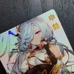 FANTASY SHRINE Genshin Impact SHENHE Gaming Waifu Holo Gold Card ZR128 - Image 2