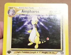 POKEMON TCG 1ST EDITION AMPHAROS 1/111 ☆ HOLO RARE NEO GENESIS VINTAGE NM - Image 3