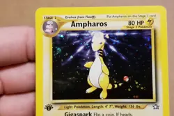 POKEMON TCG 1ST EDITION AMPHAROS 1/111 ☆ HOLO RARE NEO GENESIS VINTAGE NM - Image 4