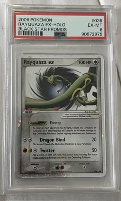 2006 Pokemon 039 Rayquaza EX Holo Blast Star Promos PSA 6 - Image 1
