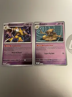 Pokemon Mega Evolution Reverse Holo Alakazam Kadabra - 2 Cards - Ships PWE - Image 1
