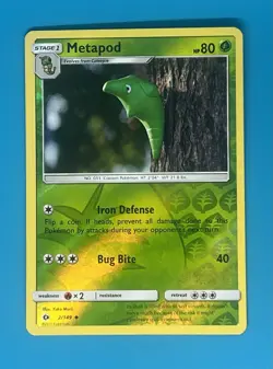 Pokemon Metapod - Sun & Moon - 2/149 - Reverse Holo - Image 1