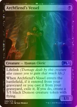 MTG Magic the Gathering Archfiend's Vessel (88/470) Core Set 2021 LP FOIL - Image 1