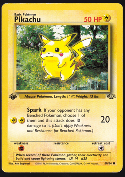 Pikachu 1st Edition 60/64 Jungle Pokemon TCG Card MP - Image 1