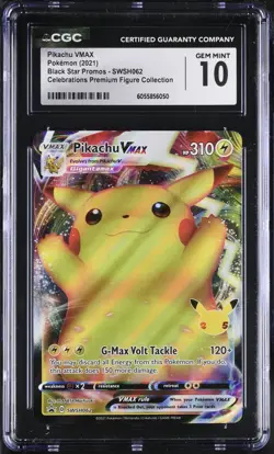 Pikachu VMAX SWSH062 Pokemon Celebration 2021 Black Star Promo CGC 10 Gem Mint - Image 1