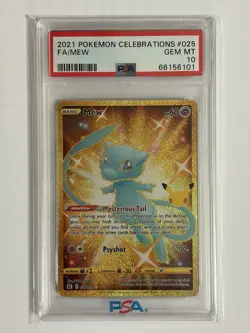 Pokemon Mew #25 2021 25th Anniversary Celebrations Gold Full Art FA PSA 10 - Image 1