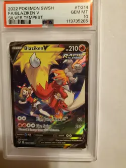 BLAZIKEN V FULL ART 2022 POKEMON SWSH SILVER TEMPEST TG14 PSA 10 GEM MINT - Image 1