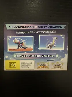 POKEMON SCARLET & VIOLET SHINY KORAIDON OR MIRAIDON CODE NINTENDO SWITCH - Image 1