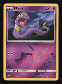Pokemon TCG Ekans Hidden Fates 26/68 Reverse Holo - Image 1