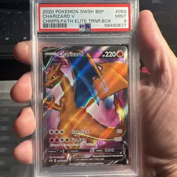 Pokemon TCG Charizard V Sword & Shield SWSH050 CHMPN PATH ELITE TRNR BOX PSA 9 - Image 5