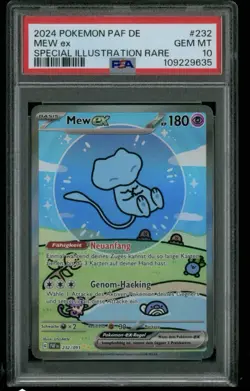 MEW EX SPECI4L ILL RARE POKEMON GER PAF DE-PALDEAN FATES 2024 232 PSA 10 - Image 1