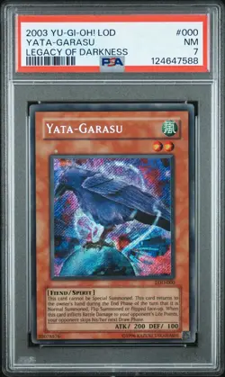 2003 Yu-Gi-Oh! Yata-Garasu Legacy Of Darkness LOD Unlimited Secret Rare PSA 7 - Image 1