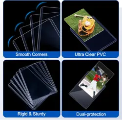 100 Toploaders for Cards and 100 Soft Card Sleeves, Sooez 35 PT Top Clear - Image 5