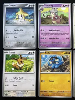 6 Card Lot Eevee , Chansey , Tauros , Riolu , Jirachi & Slowking Pokemon TCG - Image 2