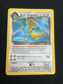 Dark Dragonite 22/82 Team Rocket Pokemon Card/Karte Rare Englisch Dragoran 2000 - Image 1