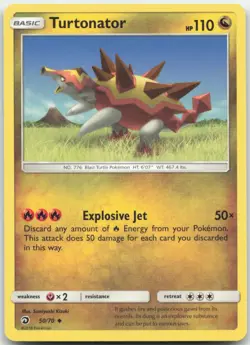 Turtonator 50/70 Dragon Majesty Pokemon Card NM - Image 1