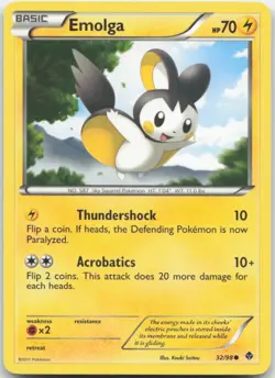 Emolga 32/98 Emerging Powers Pokemon Card NM - Image 1