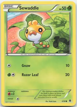 Sewaddle (4) 4/98 Emerging Powers Pokemon Card NM - Image 1