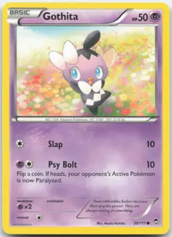 Gothita 39/111 XY - Furious Fists Pokemon Card NM - Image 1