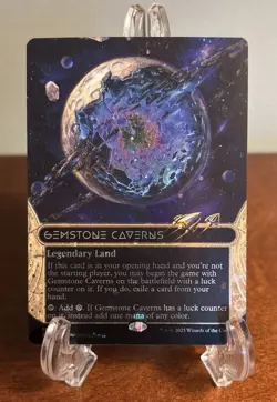 MTG Gemstone Caverns (0106) (Borderless) (Galaxy Foil) Edge of Eternities EOE - Image 1