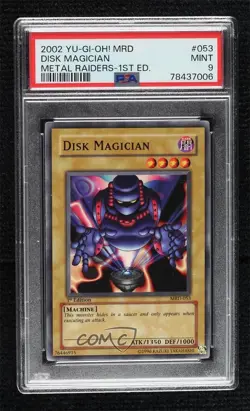 Disk Magician 1st Ed. YuGiOh Metal Raiders PSA 9 MINT 2002 - Image 1