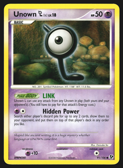 Unown L 91/106 Diamond & Pearl Great Encounters Pokemon Card LP - Image 1
