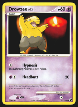 Drowzee 65/106 Diamond & Pearl Great Encounters Pokemon Card MP - Image 1