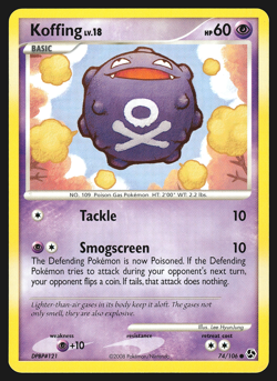 Koffing 74/106 Diamond & Pearl Great Encounters Pokemon Card MP - Image 1