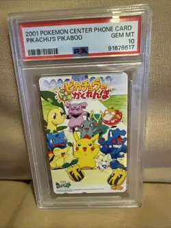 2001 Pokemon Center Phone Card Pikachu’s Pikaboo PSA 10 - Image 1