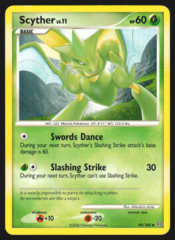 Scyther 49/100 Diamond & Pearl Stormfront Pokemon Card LP - Image 1