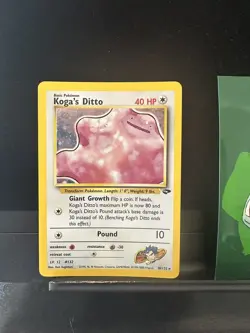Pokemon Card Koga's Ditto 10/132 Gym Challenge Unlimited Holo Rare 231💎NM ++💎 - Image 2