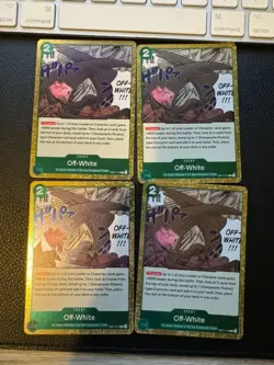 EB01-019 Off-White X4 Playset : Rare Foil One Piece English TCG Card : EB01: - Image 1
