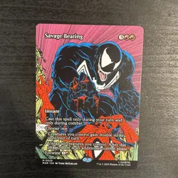 x1 Savage Beating - Borderless M MTG Marvel Universe M/NM, English - Image 1