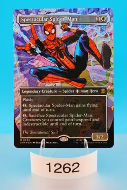 MTG Spectacular Spider-Man 0239 Borderless Textured Foil Marvel SPM - Image 1