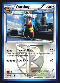 Watchog 113/135 Black & White Plasma Storm Pokemon Card MP - Image 1