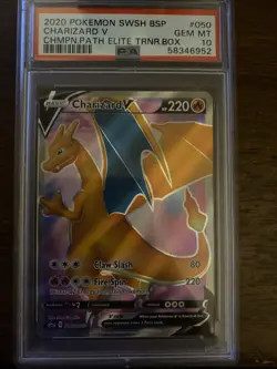Charizard V #050 Champions Path ETB Promo SWSH BSP Pokemon 2020 PSA 10 - Image 1