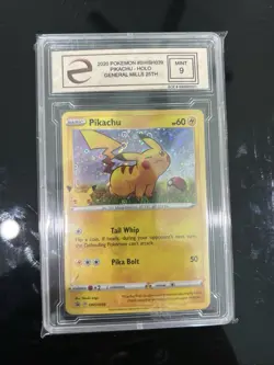 2020 Pokemon Promo General Mills 25th Anniv. #039 Pikachu⚡ HOLO - MINT 9 ⚡ - Image 1