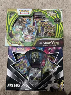 Pokemon TCG Arceus V Figure Collection Box and Kleavor VStar Premium Collection - Image 1