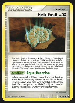 Helix Fossil 91/100 Diamond & Pearl Majestic Dawn Pokemon Card LP - Image 1