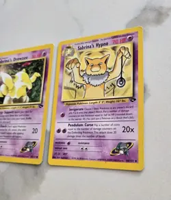 Sabrina’s Hypno 56/132 & Sabrina's Drowzee 95/132 Gym Challenge Vintage Pokemon - Image 2