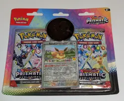 Pokemon Prismatic Evolutions 2 Pack Blister w/ Eevee Promo Pokemon Day - Image 1