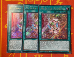 YUGIOH MY FRIEND PURRELY SECRET RARE NM RA02-EN071 x3 PLAYSET - Image 1