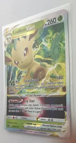 LEAFEON V Star Holo Pokemon 2022 TCG Black Star Promo Card swsh195 - Image 2