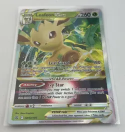 LEAFEON V Star Holo Pokemon 2022 TCG Black Star Promo Card swsh195 - Image 3