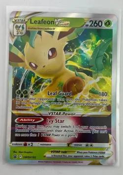 LEAFEON V Star Holo Pokemon 2022 TCG Black Star Promo Card swsh195 - Image 5