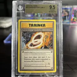 2016 Evolutions Charizard Spirit Link Becket 9.5 Trainer Card - Image 1
