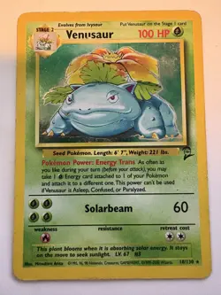 Pokemon TCG Venusaur Holo Rare Card 18/130 Base Set Damaged Creased - Image 1
