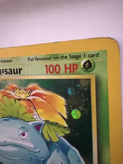 Pokemon TCG Venusaur Holo Rare Card 18/130 Base Set Damaged Creased - Image 2